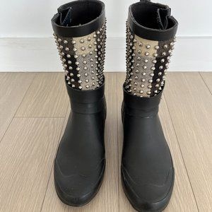 BURBERRY House Check Pattern Rubber Rain Boots size 37